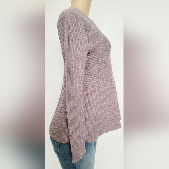 Vila Milano Women's Wool Blend Sweater Boat Neck Soft Peplum Hem Mauve Small - Picture 5 of 16